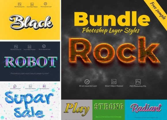 Bundle Photoshop Layer Styles – Transform Your Designs with Professional-Grade Effects