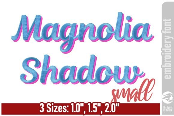 Magnolia Shadow Embroidery Font - Small: A Graceful Touch for Personalized Creations