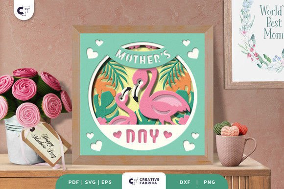 Mama and Baby Flamingo 3D Paper Cut SVG: A Strategic Decor Solution for Mother’s Day