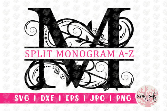 Swirl Floral Split Monogram Alphabets